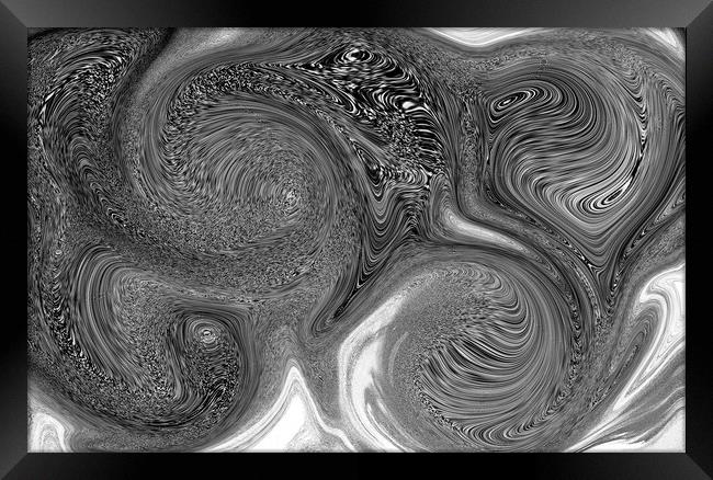 Mono Swirl Abstract Framed Print by David Pyatt