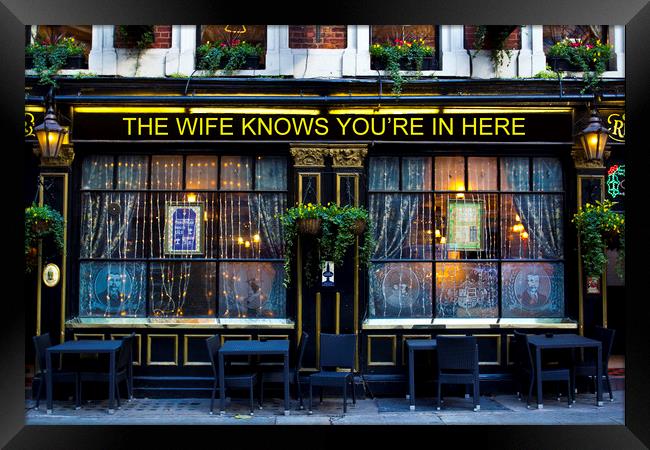 The wife Knows Pub Framed Print by David Pyatt