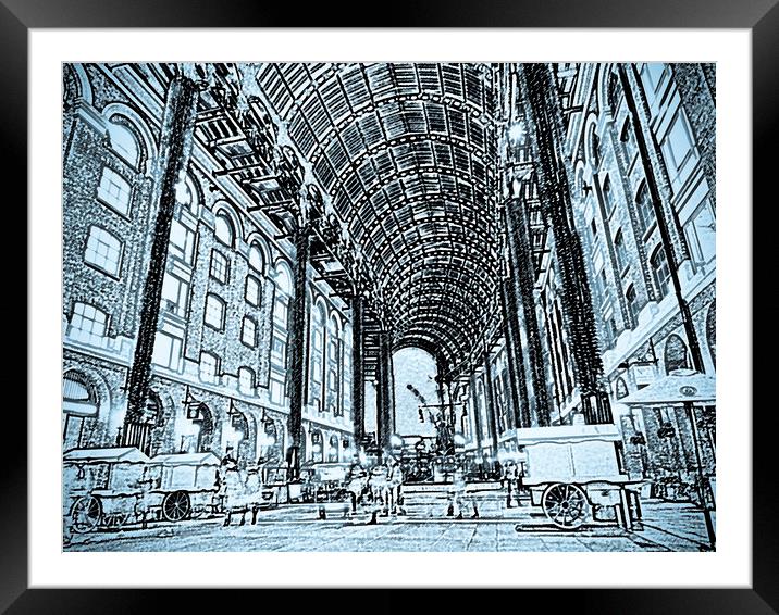 Hays Galleria London Sketch Framed Mounted Print by David Pyatt