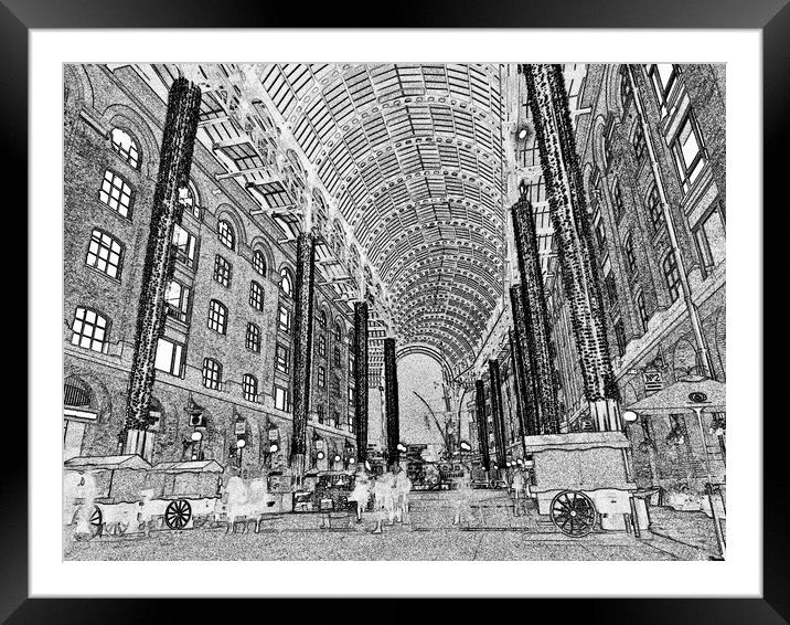 Hays Galleria London Sketch Framed Mounted Print by David Pyatt