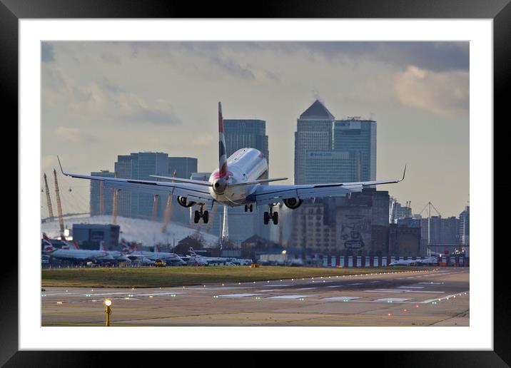 London City Airport Framed Mounted Print by David Pyatt