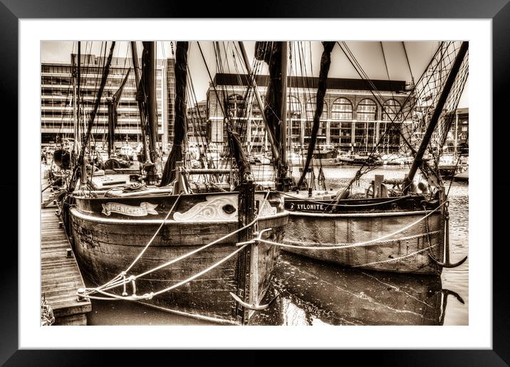 River Thames Sailing Barges Framed Mounted Print by David Pyatt