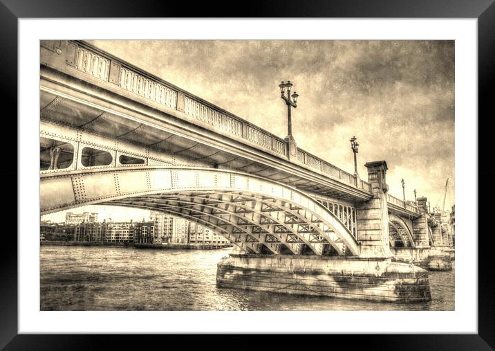 Southwark Bridge London Framed Mounted Print by David Pyatt