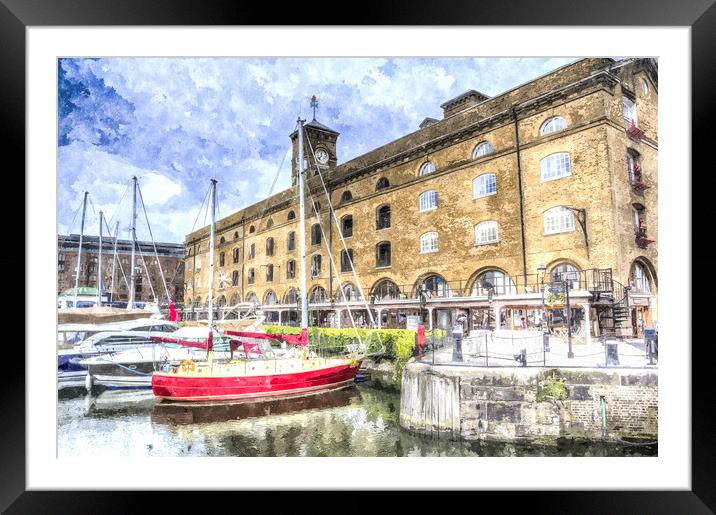 St Katherines Dock London Framed Mounted Print by David Pyatt