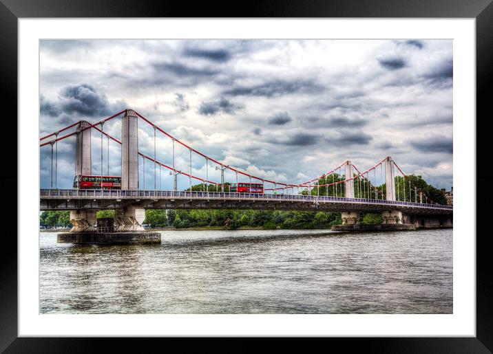 Chelsea Bridge West London Framed Mounted Print by David Pyatt