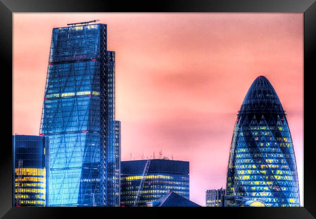 The Gherkin and the Cheese Grater London Framed Print by David Pyatt