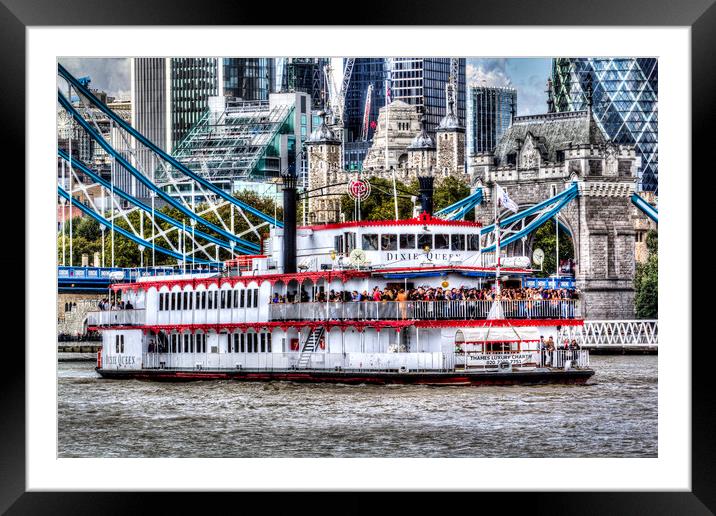 The Dixie Queen Paddle Steamer Framed Mounted Print by David Pyatt