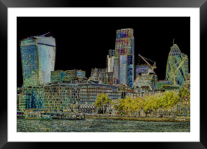 City of London Art Framed Mounted Print by David Pyatt