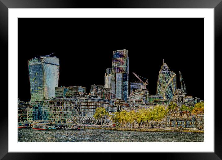 City of London Art Framed Mounted Print by David Pyatt