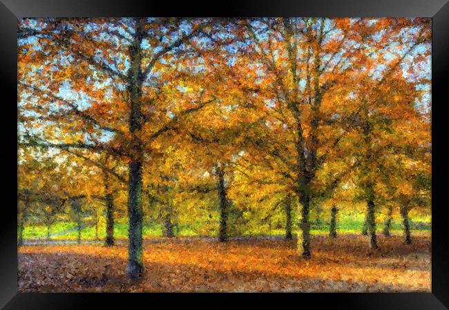 Greenwich Park Autumn Art Framed Print by David Pyatt