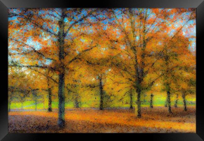 Greenwich Park Autumn Art Framed Print by David Pyatt