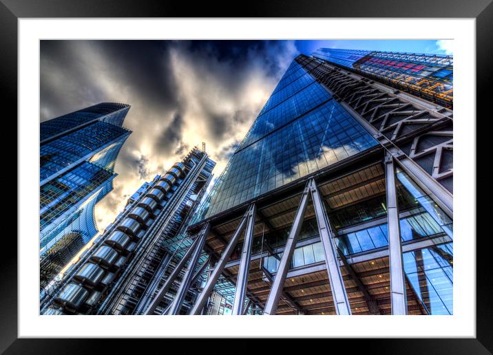 The Lloyd's of London Cheesegrater and Willis Grou Framed Mounted Print by David Pyatt