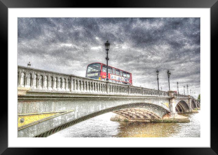 Battersea Bridge London Snow Framed Mounted Print by David Pyatt