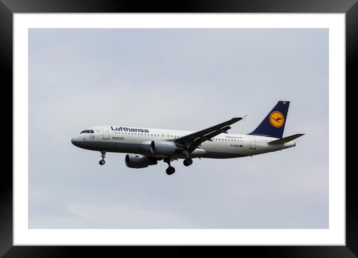 Lufthansa Airbus A320 Framed Mounted Print by David Pyatt