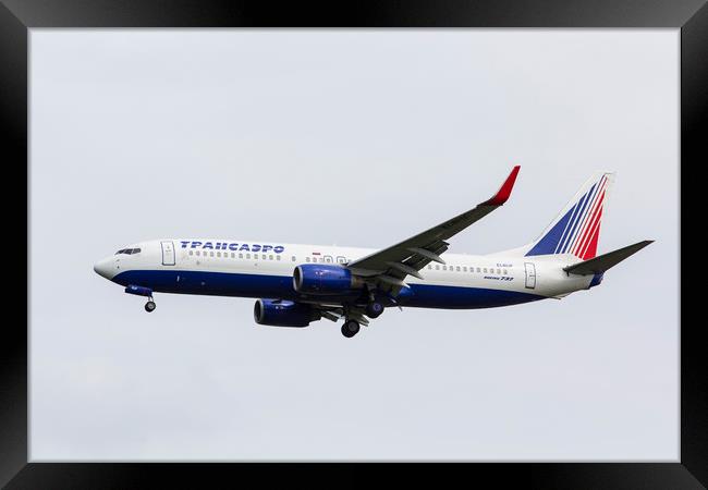 Transaero Boeing 737 Framed Print by David Pyatt