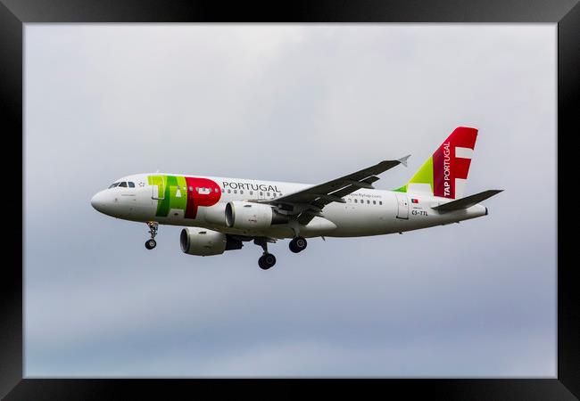 Air Portugal Airbus A319 Framed Print by David Pyatt