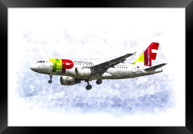 Air Portugal Airbus A319 Art Framed Print by David Pyatt