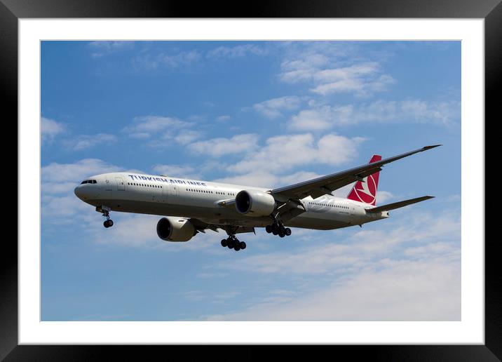 Turkish Airlines Boeing 777 Framed Mounted Print by David Pyatt