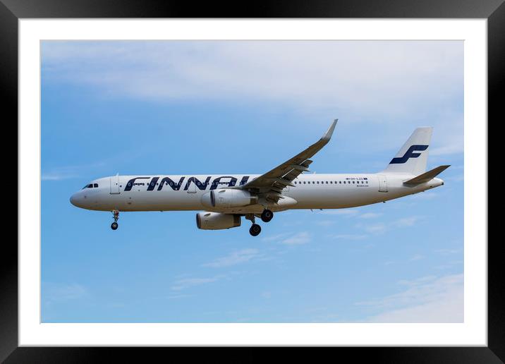 Finnair Airbus A321 Framed Mounted Print by David Pyatt