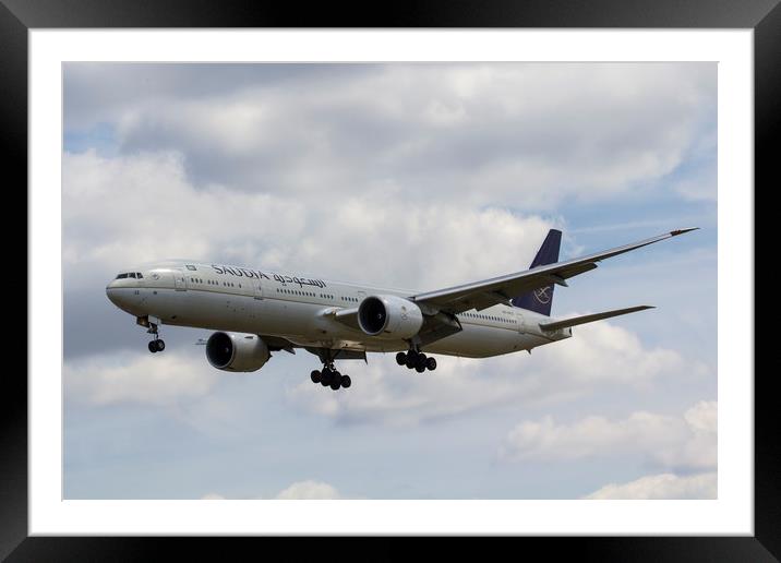 Saudi Arabian Airlines Boeing 777 Framed Mounted Print by David Pyatt