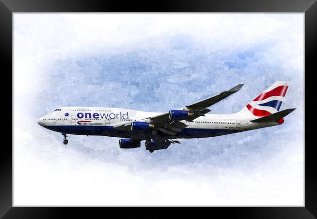 One World Boeing 747 Art Framed Print by David Pyatt