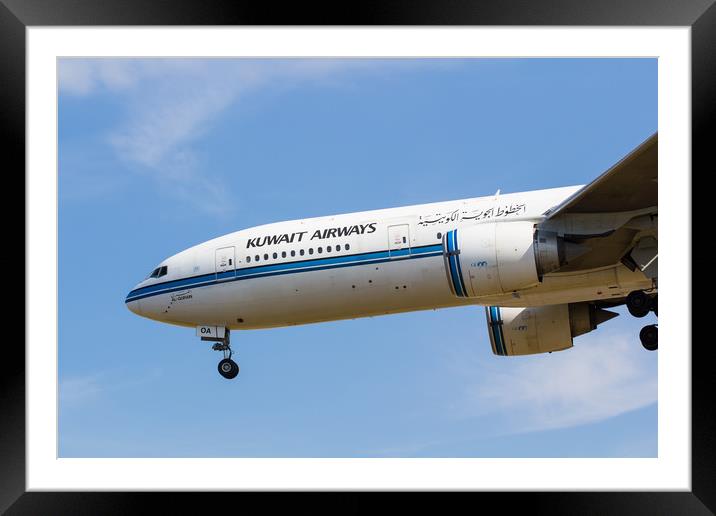 Kuwait Airlines Boeing 777 Framed Mounted Print by David Pyatt