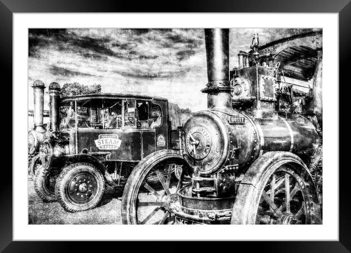 Traction Engine and Steam Lorry Vintage Framed Mounted Print by David Pyatt