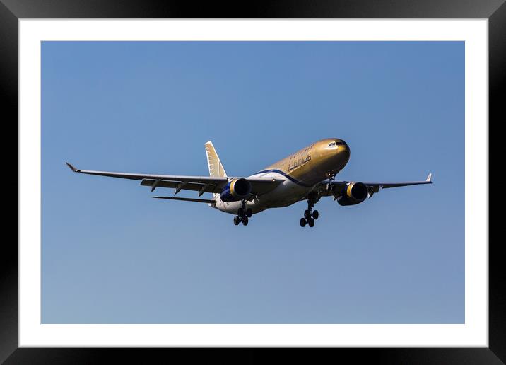 Gulf Air Airbus A330 Framed Mounted Print by David Pyatt