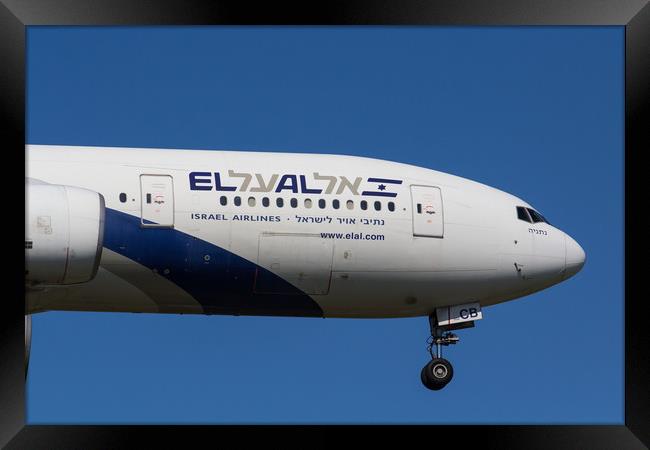 El Al Boeing 777 Framed Print by David Pyatt