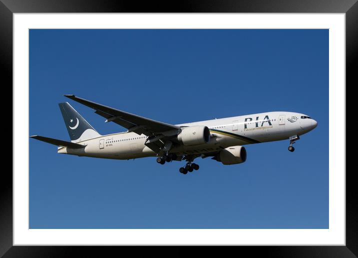 Pakistan International Airlines Boeing 777 Framed Mounted Print by David Pyatt