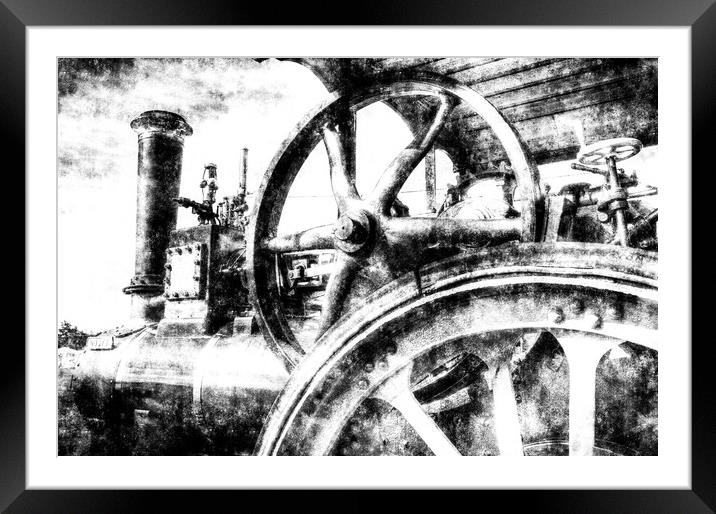  Clayton and Shuttleworth Traction Engine Vintage Framed Mounted Print by David Pyatt