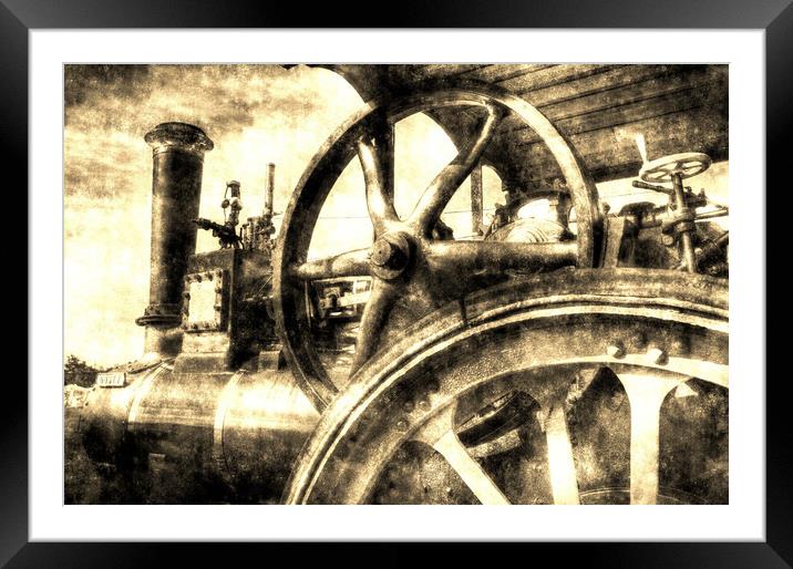 Clayton and Shuttleworth Traction Engine Vintage Framed Mounted Print by David Pyatt