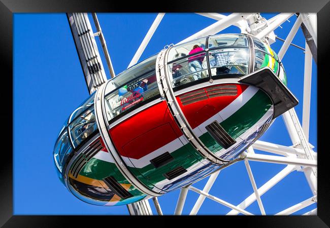 The London Eye South African Flag Framed Print by David Pyatt