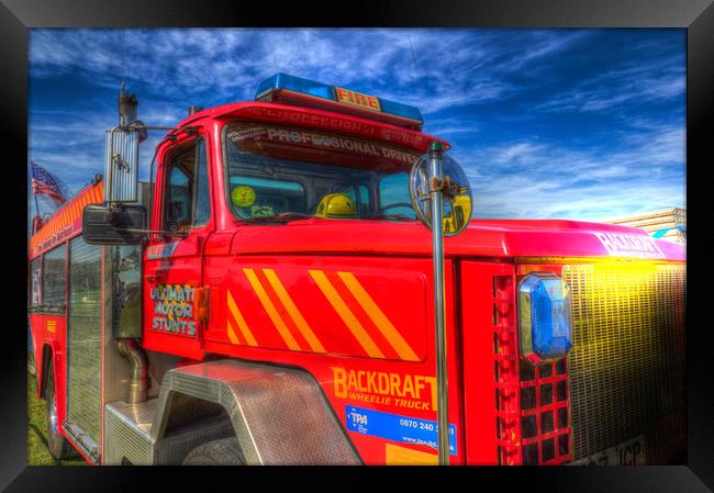 Backdraft Fire Truck Framed Print by David Pyatt