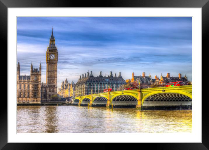 Westminster Bridge and Big Ben Framed Mounted Print by David Pyatt