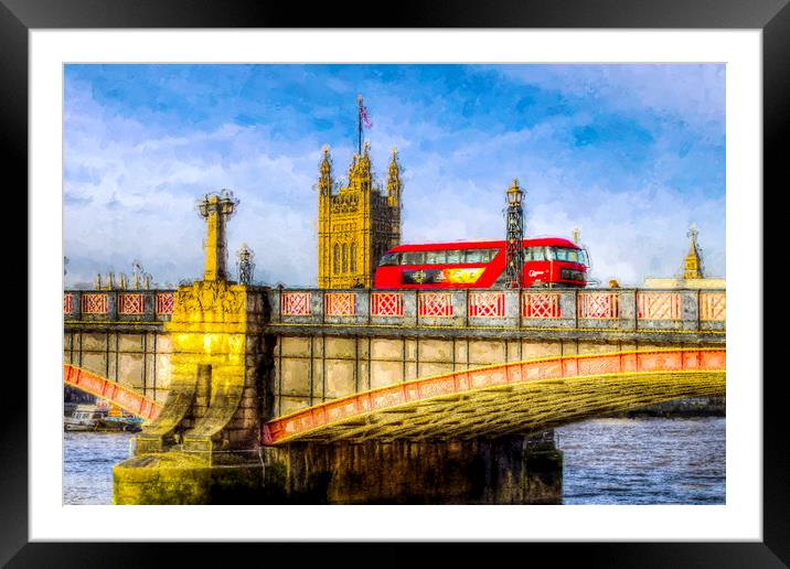 Lambeth Bridge and Westminster Art Framed Mounted Print by David Pyatt