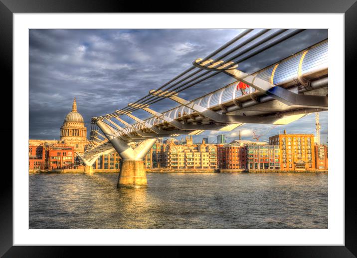 The Millennium Bridge London  Framed Mounted Print by David Pyatt
