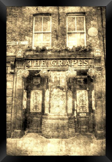 The Grapes Pub London Vintage Framed Print by David Pyatt