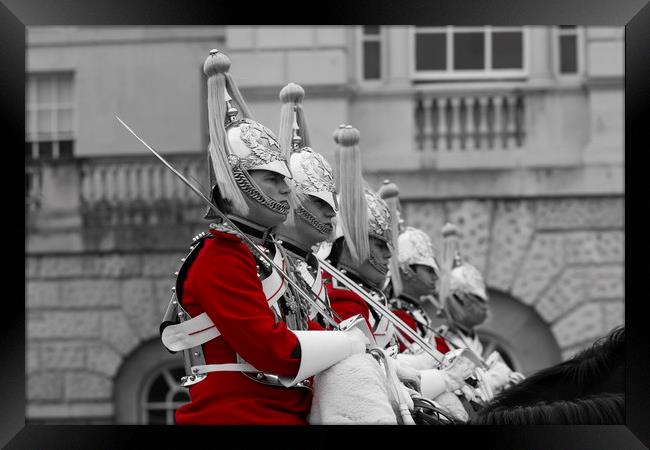 Household Cavalry Changing Of The Guard Framed Print by David Pyatt