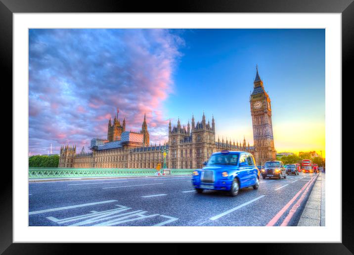 Westminster Bridge Evening Framed Mounted Print by David Pyatt