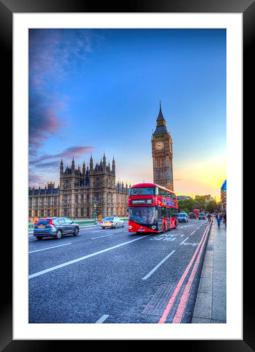 Westminster Bridge Early Evening Framed Mounted Print by David Pyatt