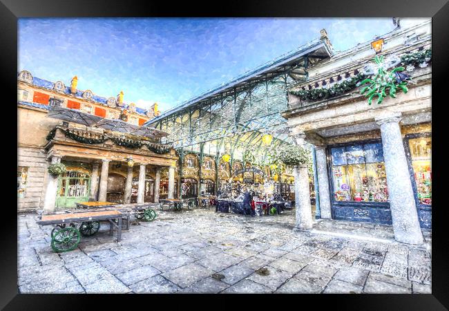 Covent Garden Market London Snow Art Framed Print by David Pyatt