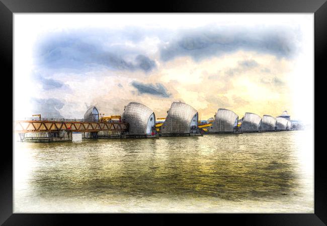 The Thames Barrier London Art Framed Print by David Pyatt