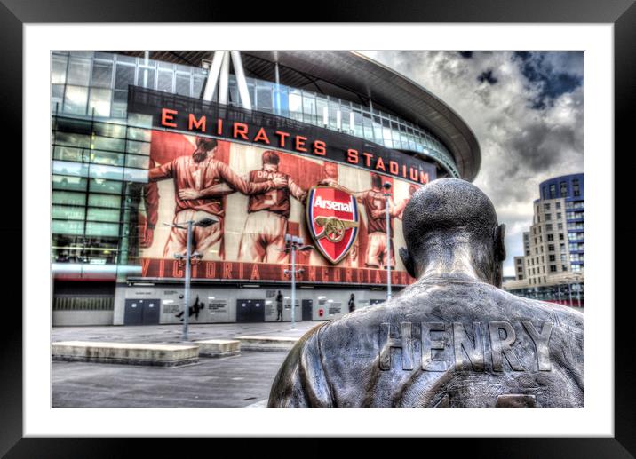 Thierry Henry Statue Emirates Stadium Framed Mounted Print by David Pyatt