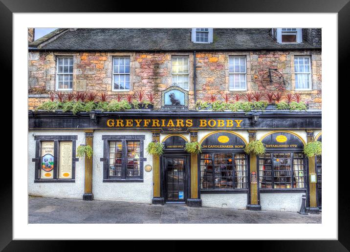 Greyfriars Bobby Pub Edinburgh Framed Mounted Print by David Pyatt