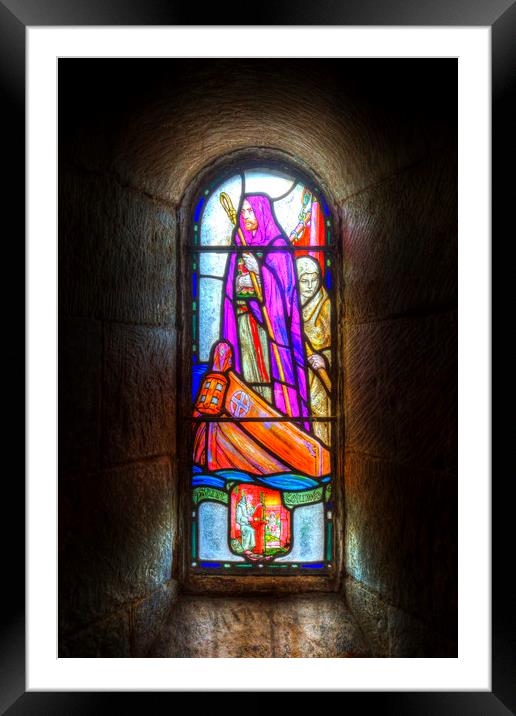 Stained Glass Window Framed Mounted Print by David Pyatt