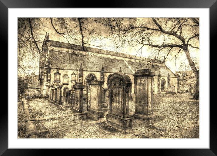 Greyfriars Kirk Church Edinburgh Vintage Framed Mounted Print by David Pyatt