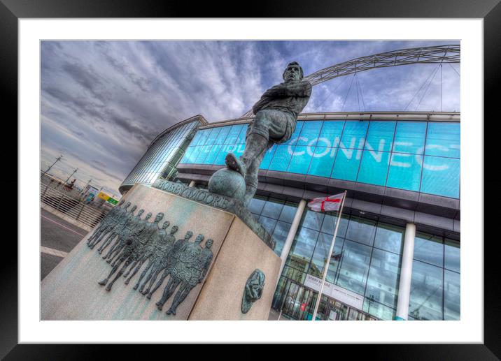 Bobby Moore Statue Wembley Stadium Framed Mounted Print by David Pyatt