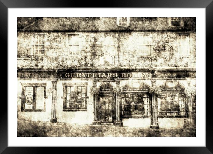 Greyfriars Bobby Pub Edinburgh Vintage Framed Mounted Print by David Pyatt