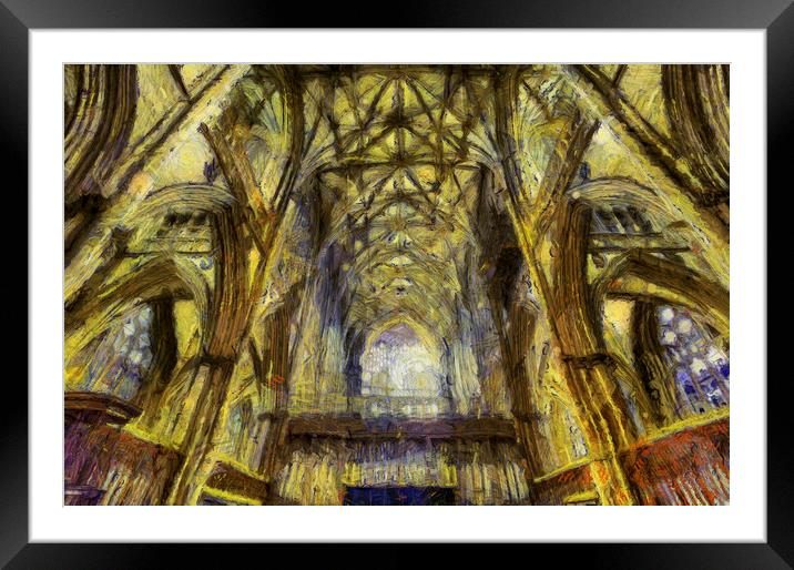 York Minster Cathedral Art Framed Mounted Print by David Pyatt